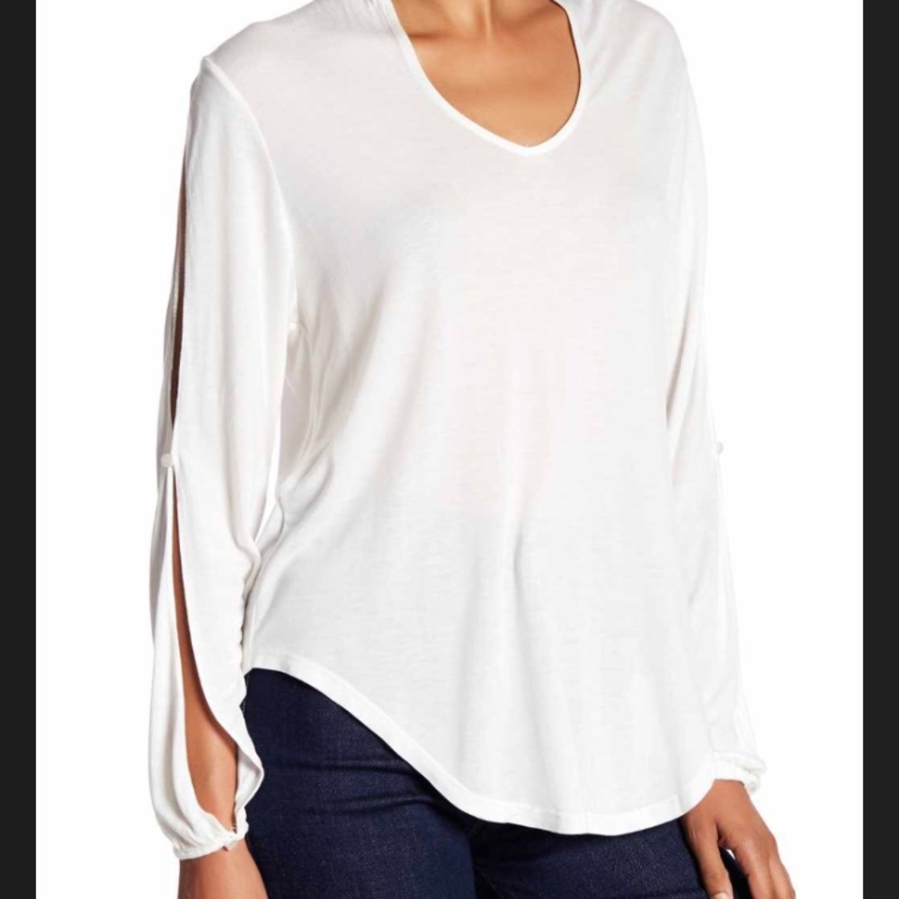 Haute Hippie Flowy Open Sleeve Top